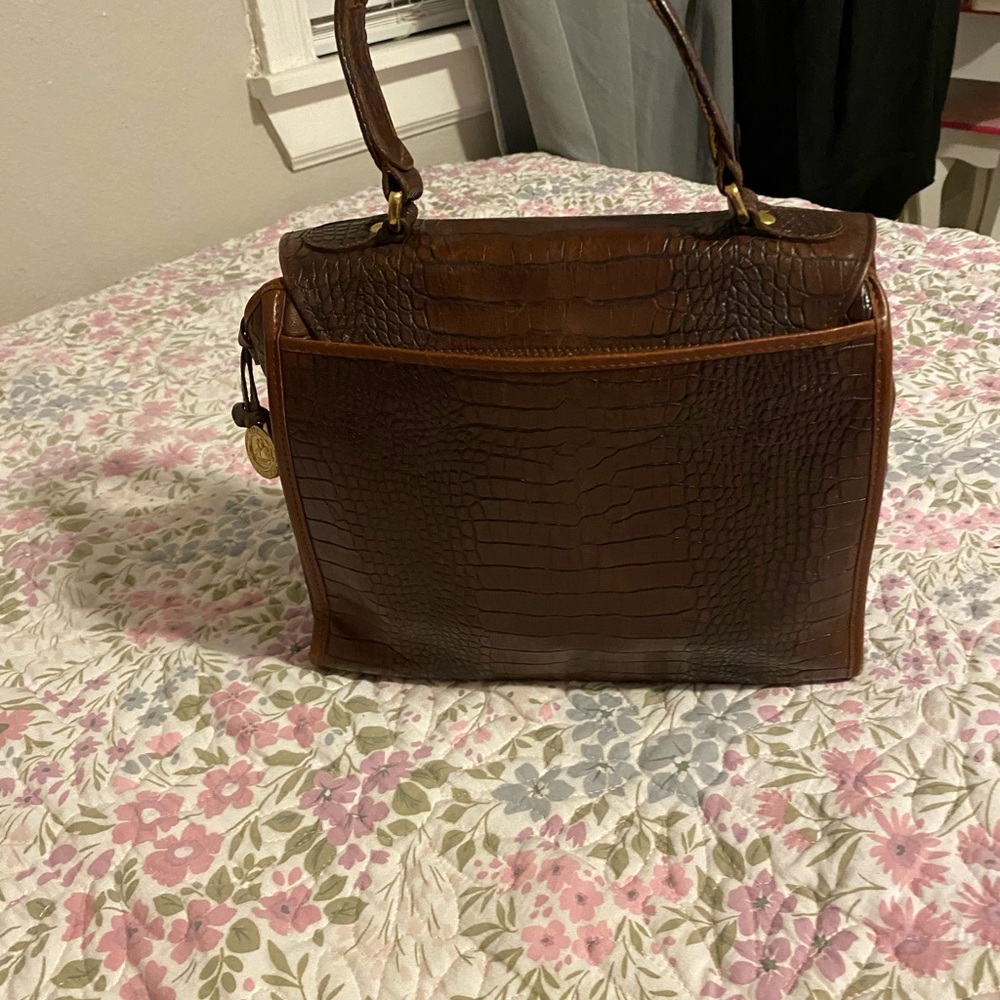 Brahmin Brown Croc-Embossed Satchel - Picture 7 of 12
